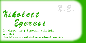 nikolett egeresi business card